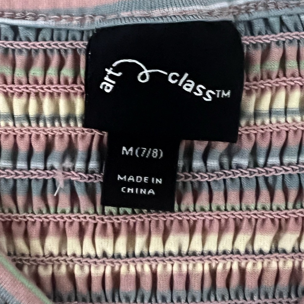 Art Class Multi-colored Smocked Shirt